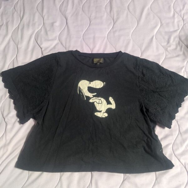 マーキーズMARK'S BIG FIELD☆スヌーピーTシャツ ☆袖レース130