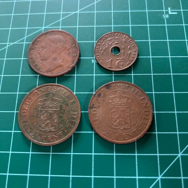 オランダ領東インド イギリス アンティークコイン 4枚まとめ売り 銅貨 硬貨 コイン
