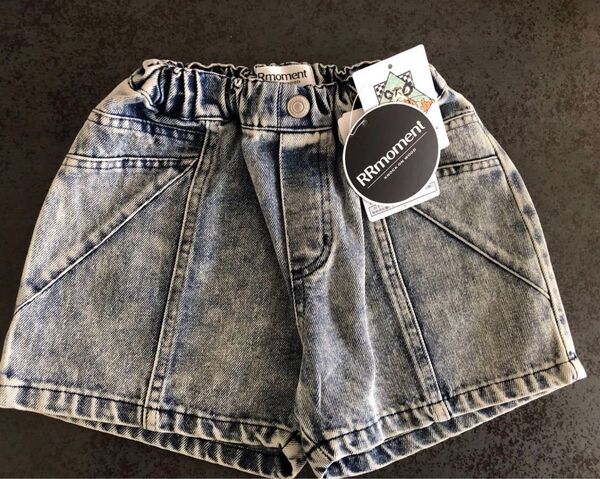 キッズショートパンツ デニム ジーンズ デニムショートパンツ ヴィンテージ風 キッズパンツ ボトムス RRmoment 90cm