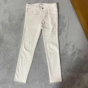 パンツ ジーンズ デニム ホワイト ストレート 白 古着 ストレッチ デニムパンツ スキニー
