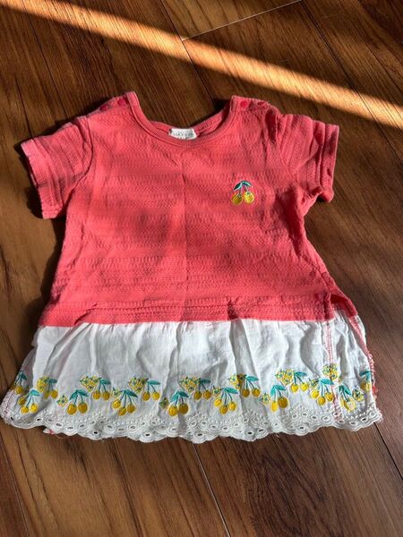 キッズズー 半袖Tシャツ 女の子 80 刺繍 半袖