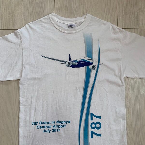 記念 限定 BOEING 787 ボーイング 航空 飛行機 半袖 Tシャツ ビッグロゴ ギルダン 2011 メンズ レディース