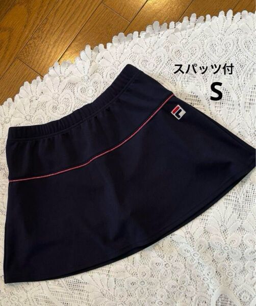 フィラ テニスウェア スパッツ付ゲームスコート 紺 S