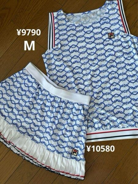 フィラ テニスウェアゲームスコート&シャツ セットアップ M