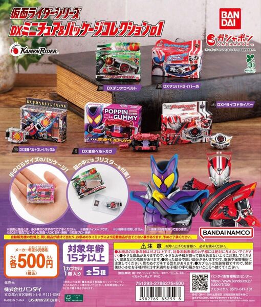 仮面ライダー シリーズ DX ミニチュア & パッケージ コレクション 01 全 5種 新品