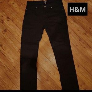 H&M スリムフィット ブラックデニム スキニーデニム