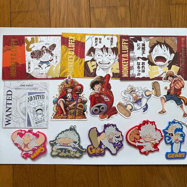 ONE PIECE ルフィ ポストカード ラバスト シール 13点セット ステッカー ミニカード