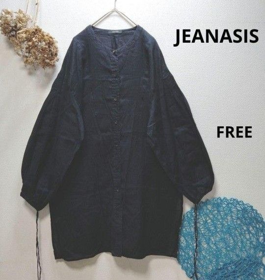 JEANASIS ジーナシス シアーリネンスリットロングシャツ