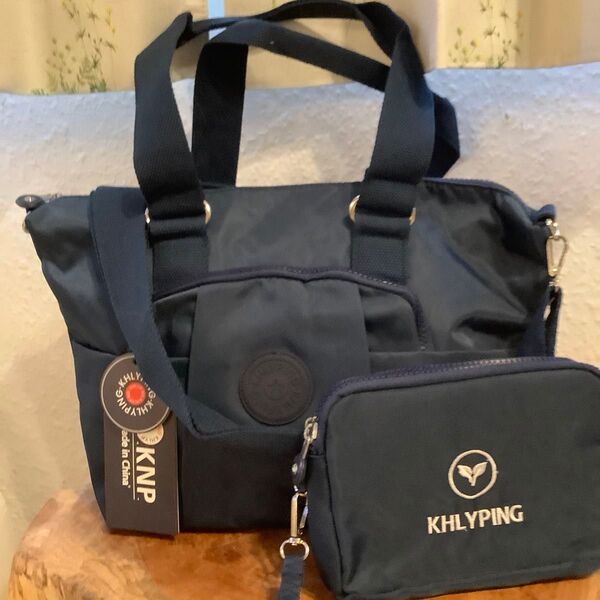 KHLY PINGバッグ&ポーチ 2個セット ネイビー 未使用 モンキーチャームなし