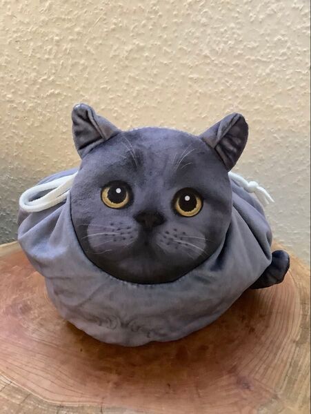 猫 巾着 未使用