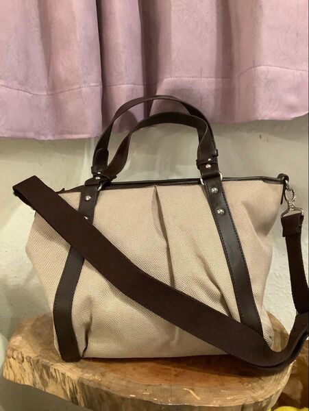 2way バッグ ハンドバッグ ショルダーバッグ ベージュ ブラウン 未使用