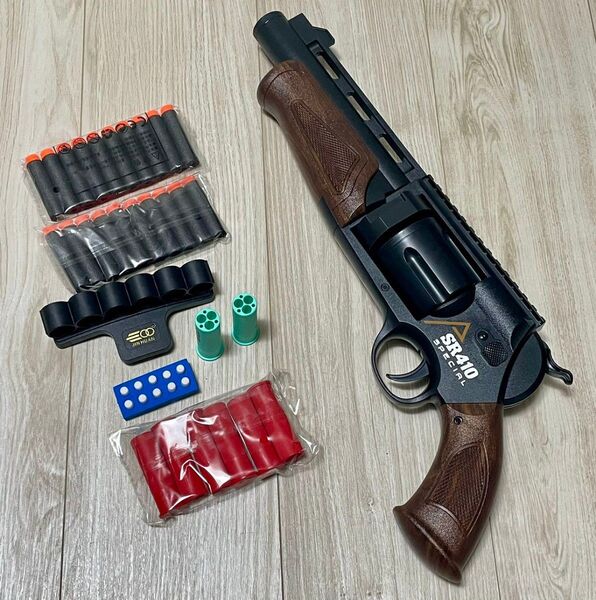 SR-410 スペシャル コンパクト リボルバー ショットガン ナーフガン 銃 スポンジ弾 排莢式 リアルカート ハンドガン