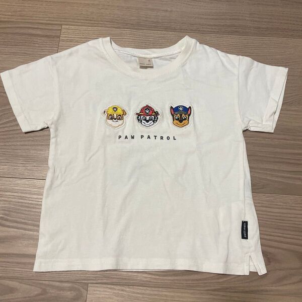 パウパトロール petit main Paw Patrol パウパト Tシャツ 110 白 アップリケ