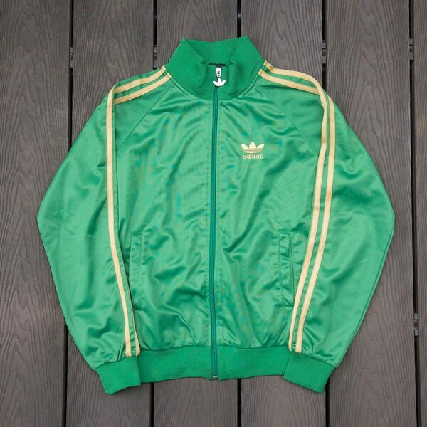 90s adidas ドイツ製 トラックジャケット グリーン 国旗タグ