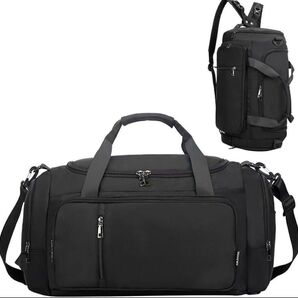 5WAY ボストンバッグ リュック 防水ポケット 26L 大容量 ブラック 撥水 ボストンバッグ 大容量 2way 防水加工