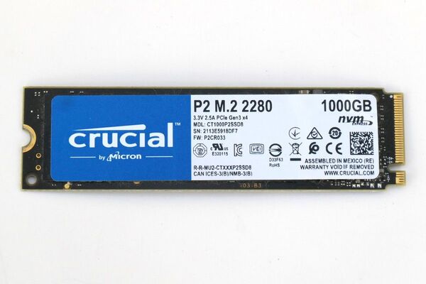 Crucial P2 1TB NVMe 動作確認済 訳あり