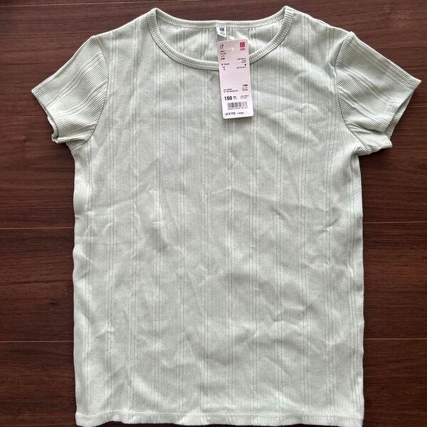ユニクロ クルーネックTシャツ 150 グリーン系 新品 未使用