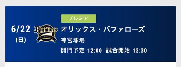 【5月12日までの出品】6月22日 ソフトバンクホークスvsヤクルトスワローズ 4席観戦チケット 3塁側S席 大人2席、子ども2席