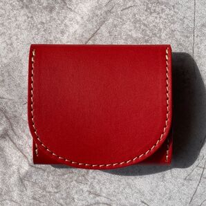 本革 姫路レザー コインケース 小銭入れ 財布 ハンドメイド レッド レザーコインケース