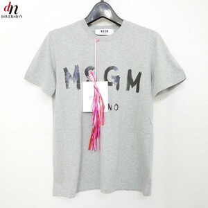 18SS MSGM エムエスジーエム コットン 半袖 ロゴ TEE Tシャツ カットソー GRAY XS