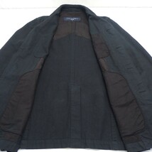 AD2005 COMME des GARCONS HOMME コムデギャルソン オム コットン 製品染め加工 シングル ハーフコート BLACK S_画像3