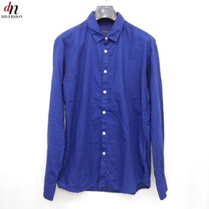 18SS SOPHNET. ソフネット SOPH ソフ OVERDYE REGULAR COLLAR SHIRT コットン 長袖 無地 オーバーダイ加工 シャツ INDIGO M