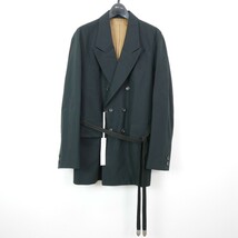 18SS The Letters ザ レターズ Double Breasted Strap Jacket. OX レザー ベルト付き ダブルプレスト テーラードジャケット BLACK M_画像3
