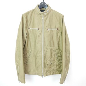 SOPHNET. ソフネット SOPH ソフ コットン ダブルジップ シングル ライダース ジャケット ブルゾン KHAKI M