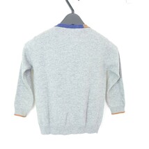 Il Gufo イル グッフォ カシミヤ混 ウール 長袖 トリム Vネック ニット カーディガン MADE IN ITALY GRAY 5ANNI_画像2