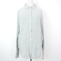 bianca’s closet by cher tokyo ビアンカズクローゼット レーヨン混 コットン 長袖 ストライプ ロング シャツ WHITE/GRAY_画像1