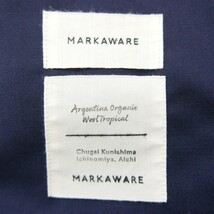 MARKAWARE マーカウェア SUCK COAT ORGANIC WOOL TROPICAL トロピカルウール サックコート ジャケット NAVY 3_画像8