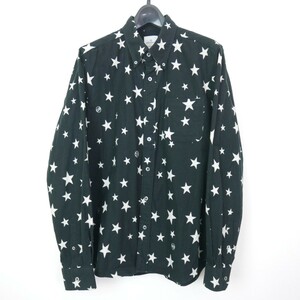 12AW 1FAW uniform experiment ENGLATAILOR L/S STAR PATTERN B.D SHIRT コットン 長袖 スター 総柄 ボタンダウン ネルシャツ BLACK 4