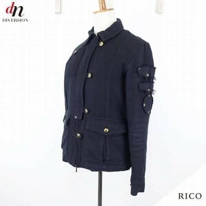 RICO Rico liner attaching cotton military jacket blouson BLACK S