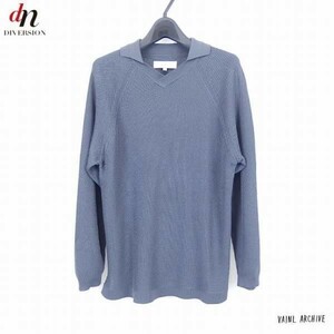 16SS VAINL ARCHIVE ヴァイナル アーカイブ SKIPPER KNIT スキッパーニット 長袖 襟付き サマーニット GRAY S