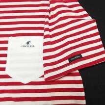 LOVELESS ラブレス MENS ボーダー ラージ ポケT 半袖 ポケット Tシャツ カットソー RED/WHITE 2_画像3