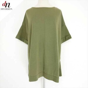 UNTITLED アンタイトル コットン 半袖 ドロップショルダー ラメ ニット カットソー KHAKI 2