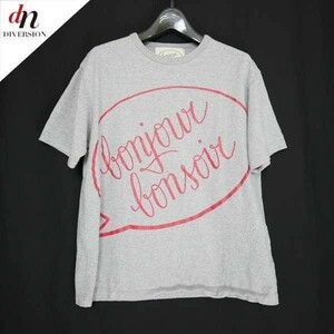 bonjour bonsoir ボンジュール ボンソワール BIG LOGO TEE コットン 半袖 ビッグ ロゴ Tシャツ カットソー GRAY L