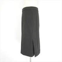 DKNY ダナキャラン ニューヨーク コットン レーヨン ストレッチ 膝丈 スリット スカート BLACK 4_画像3