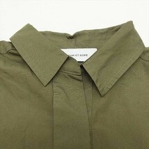 Adam et Rope アダム エ ロペ コットン 7分袖 サファリシャツ ワンピース KHAKI 38_画像4