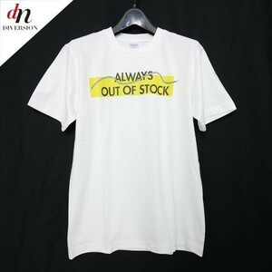 ALWAYS OUT OF STOCK オールウェイズ アウトオブストック Shoe Lace Tee コットン 半袖 ロゴ プリント Tシャツ カットソー WHITE S