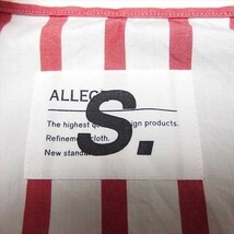 17SS ALLEGE S. アレッジ エス STRIPE ZIP SHIRTS コットン 半袖 ストライプ ジップ プルオーバー シャツ RED 1_画像5