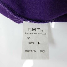 TMT ティーエムティー レディース コットン 半袖 ロゴ プリント ラグラン TEE Tシャツ カットソー PURPLE/WHITE F_画像8