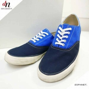 13SS SOPHNET ソフネット SOPH ソフ CANVAS DECK SHOES バイカラー 配色切り替えキャンバス デッキシューズ スニーカー NAVY/BLUE 26.5cm