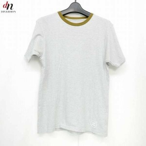 uniform experiment ユニフォームエクスペリメント BORDER TRIM TEE コットン 半袖 ボーダー トリム Tシャツ カットソー KHAKI 1