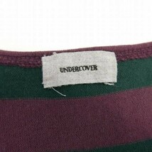 UNDERCOVER アンダーカバー コットン 長袖 ボーダー 蜘蛛柄 切り替え ワンピース GREEN/BORDEAUX 2_画像7