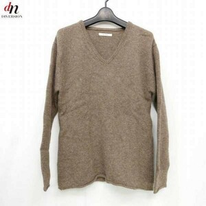 12AW The Letters レターズ 長袖 ウール Vネック ニット BROWN M