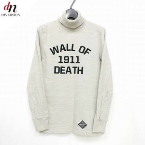 14AW NEIGHBORHOOD ネイバーフッド WOD/C-HN.LS コットン 長袖 ハイネック WALL OF DEATH ロゴ カットソー Tシャツ BEIGE S