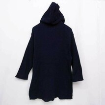 VAINL ARCHIVE ヴァイナル アーカイブ LEO-HOODY コットン7分袖 ワッフルニット プルオーバー パーカー BLACK S_画像2