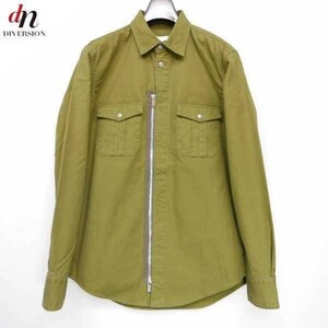 17SS The Letters ザ レターズ Military Ventile Zip Shirt. 長袖 ベンタイル コットン ミリタリー ジップ シャツ KHAKI S