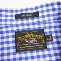 13SS WTAPS ダブルタップス SODA S/S コットン 半袖 ギンガムチェック オープンカラーシャツ BLUE S_画像5